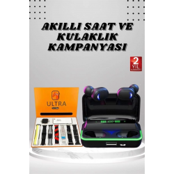 Mey İthalat® Yeni Nesil Akıllı Saat ve Bluetooth Kulaklık Kampanyası Android Ve İOS Uyumlu Uyku ve Sağlık Takibi