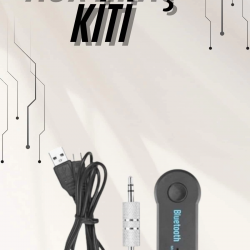 Mey İthalat® Yeni Nesil Bluetooth Aux Araç Kiti Siyah TV Tablet Telefon Araç Araba