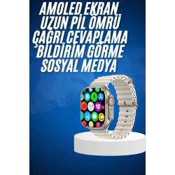 Mey İthalat® Yeni Nesil Bluetooth Bağlantılı Akıllı Saat Sosyal Medya Girişli Uyku Takibi