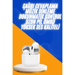 Mey İthalat® Yeni Nesil Bluetooth Kulaklık Beyaz Çağrı Cevaplayabilen Kablosuz