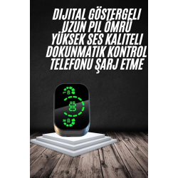 Mey İthalat® Yeni Nesil Bluetooth Kulaklık Çağrı Cevaplayabilen Dijital Göstergeli Powerbankli