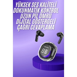 Mey İthalat® Yeni Nesil Bluetooth Kulaklık Dijital Göstergeli Gaming Dokunmatik 5.3 Kablosuz