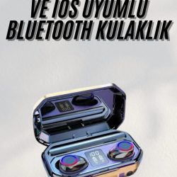 Mey İthalat® Yeni Nesil Bluetooth Kulaklık Uzun Pil Ömrü El Fenerli Dijital Şarj Göstergeli