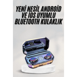 Mey İthalat® Yeni Nesil Bluetooth Kulaklık Uzun Pil Ömrü El Fenerli Dijital Şarj Göstergeli