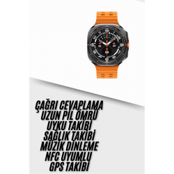 Mey İthalat® Yeni Nesil Çağrı Cevaplayabilen 47 MM Titreşimli Çok Fonksiyonlu Akıllı Saat