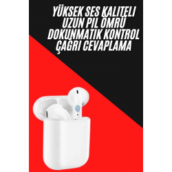 Mey İthalat® Yeni Nesil Çift Mikrofonlu Dokunmatik Kablosuz Bluetooth Kulaklık