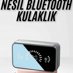 Mey İthalat® Yeni Nesil Kablosuz Kulaklık Aynalı Powerbank Özellikli Bluetooth Bağlantılı Dijital Göstergeli