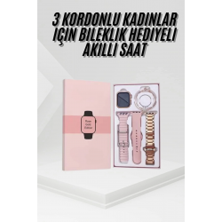 Mey İthalat® Yeni Nesil Kadın Akıllı Saat Rose Gold Android ve İos Uyumlu
