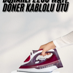 Mey İthalat® Yeni Nesil Kırmızı Buharlı Ütü 2200 Watt Seramik Tabanlı Yüksek Buhar Gücü