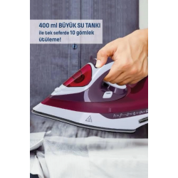 Mey İthalat® Yeni Nesil Kırmızı Buharlı Ütü 2200 Watt Seramik Tabanlı Yüksek Buhar Gücü