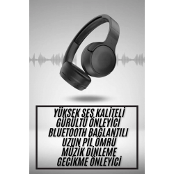 Mey İthalat® Yeni Nesil Kulak Üstü Bluetooth Kulaklık Type-C Girişli Yüksek Ses Kaliteli