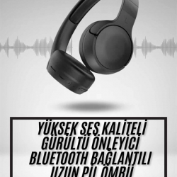 Mey İthalat® Yeni Nesil Kulak Üstü Bluetooth Kulaklık Type-C Girişli Yüksek Ses Kaliteli