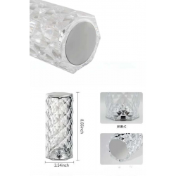 Mey İthalat® Yeni Nesil Modern Kristal Masa ve Gece Lambası Dokunmatik Renk Değiştirebilen