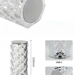 Mey İthalat® Yeni Nesil Modern Kristal Masa ve Gece Lambası Dokunmatik Renk Değiştirebilen