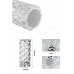 Mey İthalat® Yeni Nesil Modern Kristal Masa ve Gece Lambası Dokunmatik Renk Değiştirebilen