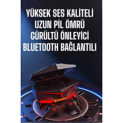 Mey İthalat® Yeni Nesil Oyuncu Kulaklığı Gürültü Önleyici Uzun Pil Ömrü Bluetooth Bağlantılı
