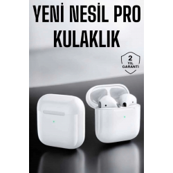 Mey İthalat® Yeni Nesil Pro Bluetooth Kulaklık Uzun Pil Ömrü Beyaz
