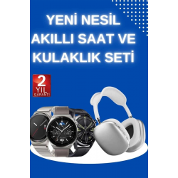 Mey İthalat® Yeni Nesil Sesli Görüşme Akıllı Saat ve Powerbank Çoklu Şarj Girişli Bluetooth Kulaklık Nabız Ölçer