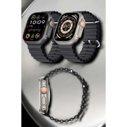 Mey İthalat® Yeni Nesil Ultra Akıllı Saat Titreşimli, Uyku & Sağlık Takibi, Çift Kordon