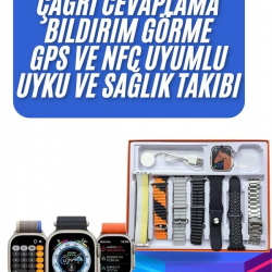 Mey İthalat® yeni nesil Unısex 7 Kordonlu Çok Fonksiyonlu Nabız Ölçer Uyku ve Sağlık Takibi