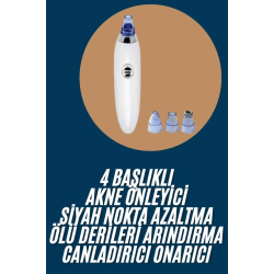 Mey İthalat® Yeni Nesil Vakumlu Pilli Siyah Nokta ve Yüz Temizleme Cihazı 4 Başlıklı