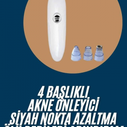 Mey İthalat® Yeni Nesil Vakumlu Pilli Siyah Nokta ve Yüz Temizleme Cihazı 4 Başlıklı