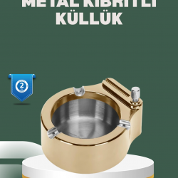 Mey İthalat® Yeniden Doldurulabilir Çakmaklı Küllük Dayanıklı Yapı