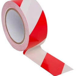 Mey İthalat® Yer İşaretleme Bandı Kırmızı Beyaz 50 mm 30 Metre