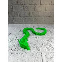 Mey İthalat® Yeşil Hareketli Ejderha Figürü Esnek Gövdeli Fantastik Dekor 60 cm