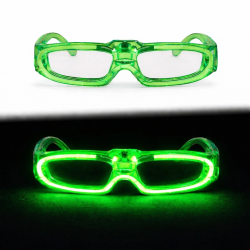 Mey İthalat® Yeşil LED Işıklı Parti Gözlüğü 3 Modlu – Glow & Gece Eğlence Gözlüğü