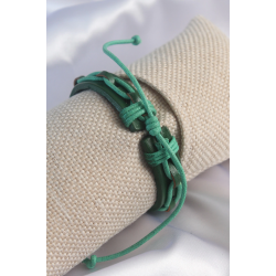 Mey İthalat® Yeşil Renk Deri İpli Erkek Bileklik