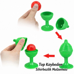 Mey İthalat® Yeşil Renk Sihirli Kupa Top Kaybetme Oyunu 7 cm