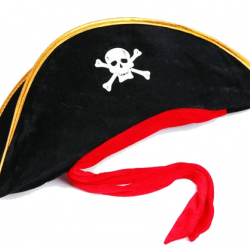 Mey İthalat® Yetişkin Boy Kadife Jack Sparrow Denizci Kaptan Jack Korsan Şapkası 50X20 CM