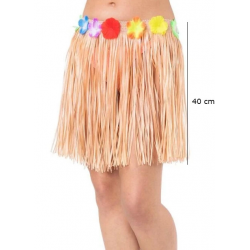 Mey İthalat® Yetişkin ve Çocuk Uyumlu Saman Renk Püsküllü Hawaii Luau Hula Etek 40