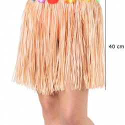 Mey İthalat® Yetişkin ve Çocuk Uyumlu Saman Renk Püsküllü Hawaii Luau Hula Etek 40