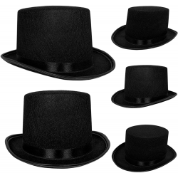 Mey İthalat® Yetişkinler İçin Siyah Renk Ringmaster Sihirbaz Şapkası Fötr Şapka 15 cm