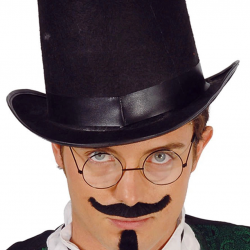 Mey İthalat® Yetişkinler İçin Siyah Renk Ringmaster Sihirbaz Şapkası Silindir Şapka