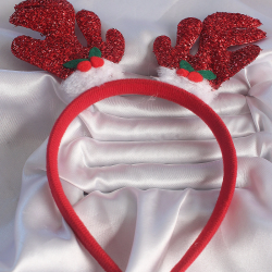 Mey İthalat® Yılbaşı Temalı Simli Geyik Boynuzu Figürlü Taç