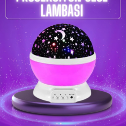 Mey İthalat® Yıldız Görünümlü Gece Lambası Renkli Masa Lambası Gökyüzü Projeksiyon