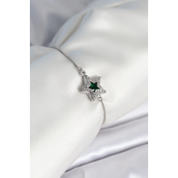 Mey İthalat® Yıldız Model Asansörlü Gümüş Renk Kadın Bileklik