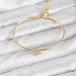 Mey İthalat® Yıldız Model Gold Renk Kadın Bileklik