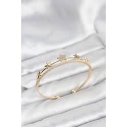 Mey İthalat® Yıldız Model Gold Renk Pirinç Kadın Bileklik