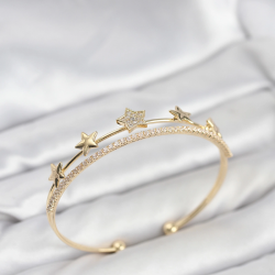 Mey İthalat® Yıldız Model Gold Renk Pirinç Kadın Bileklik