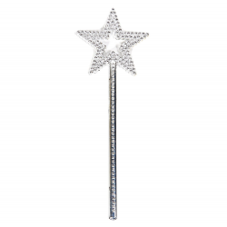 Mey İthalat® Yıldız Model Peri Asası Melek Asası Prenses Asası Metalize Gümüş Renk