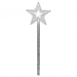 Mey İthalat® Yıldız Model Peri Asası Melek Asası Prenses Asası Metalize Gümüş Renk