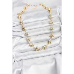 Mey İthalat® Yıldız Model Pirinç Gold Renk Kadın Kolye