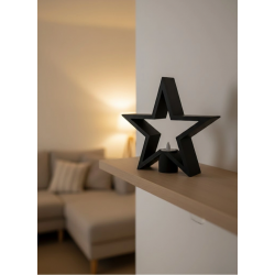 Mey İthalat® Yıldız Mumluk Siyah Modern Salon ve Raf Dekoru