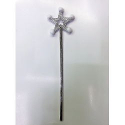 Mey İthalat® Yıldız Peri Asası Sihirli Değnek Beyaz Ponponlu