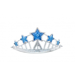 Mey İthalat® Yıldız Şekilli Elsa Prenses Kraliçe Tacı Mavi Renk Çocuk Boy 5x17 cm