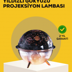 Mey İthalat® Yıldızlı Gökyüzü Efektli Uzay Temalı Nemlendirici Lamba